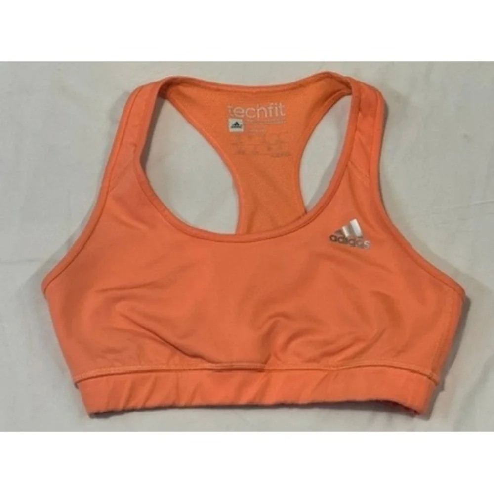 Adidas Techfit Climacool Sports Bra Womens Small Coral Orange Racerback S00520